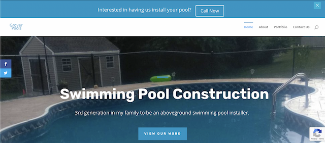 Picture of Grover Pools Website